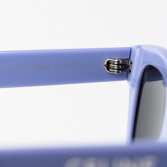 Celine MONOCHROMS Women Sunglasses Shiny Lilac Smoke Grey Geometric CL40198F 78A - Picture 6 of 10